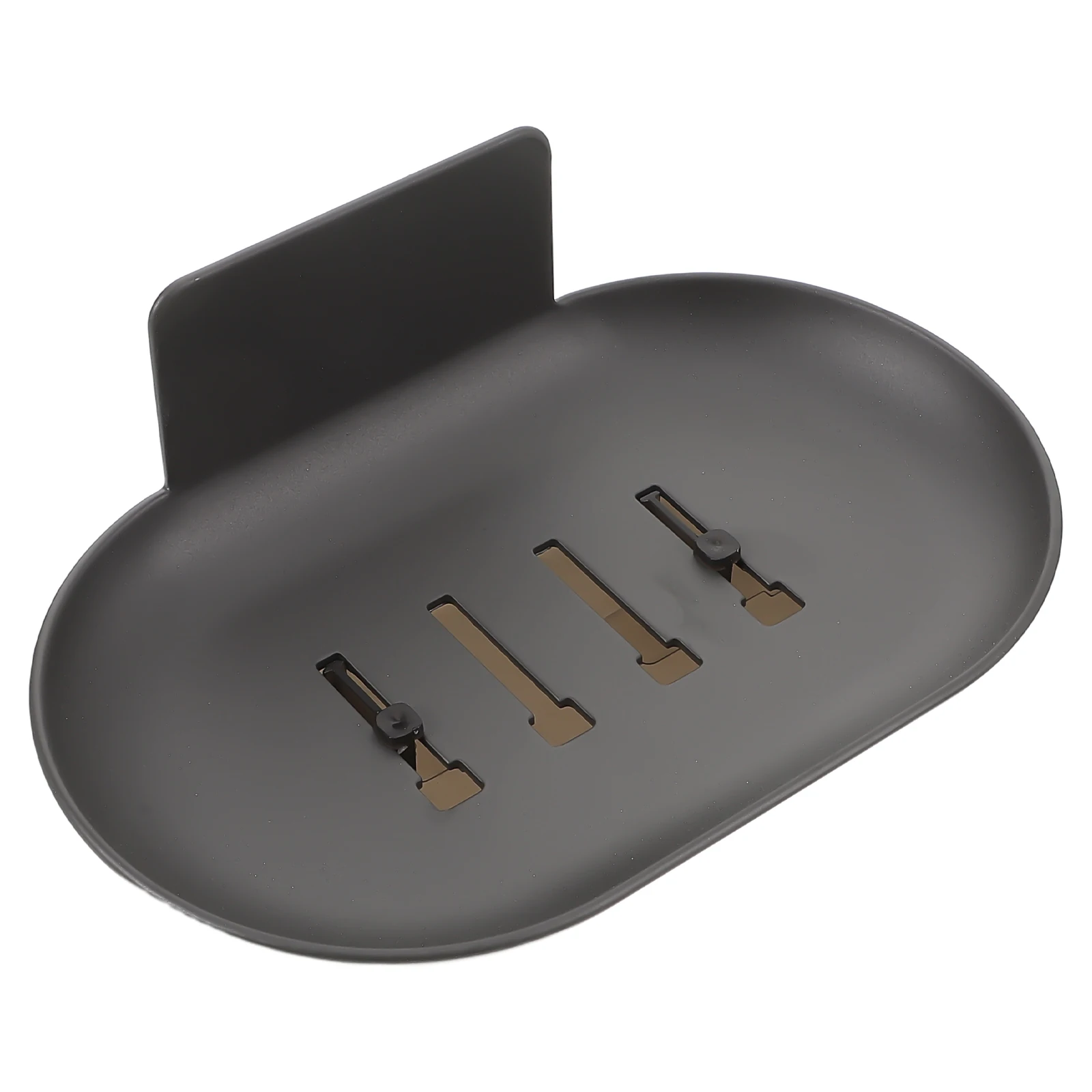 

Soap Dish Black Self Draining Wall Mounted Shower Bathroom Sink Tray Holder Floating Design Durable Material Easy