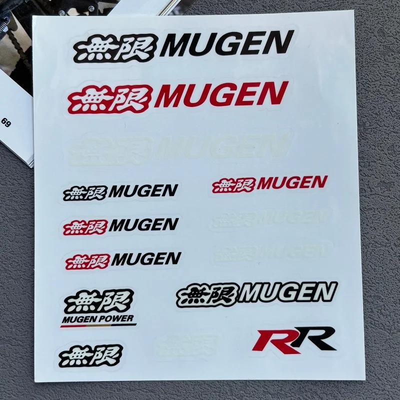 Mugen r r auto türgriffe und fenster motorrad aufkleber für honda fit bürger typ r stadt cr z legende odyssey stepwgn vezel