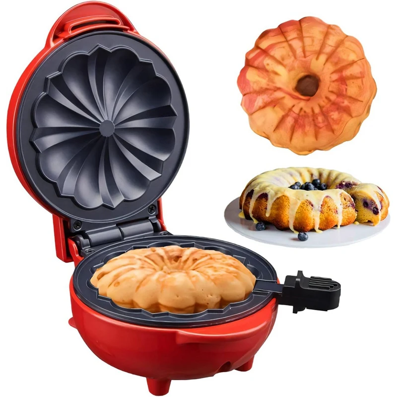 

Mini Cake Maker Double-Sided Heating Portable Bundts Cake Maker Electric Cupcake Maker For Breakfast Snacks EU Plug