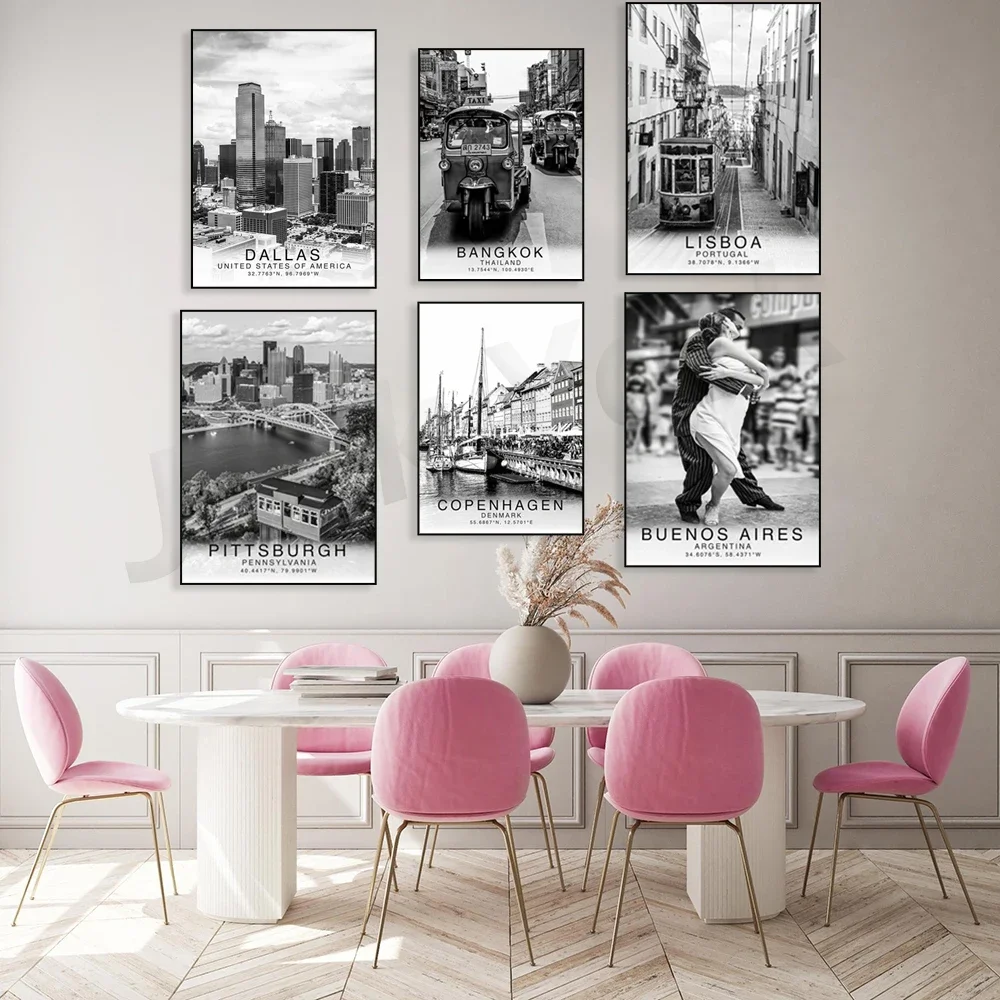 Toscana,Copenhagen,Buenos Aires,Ibiza,Phi Phi Islands,Mount Everest,Dallas , Bangkok Street,,Lisboa Travel Poster