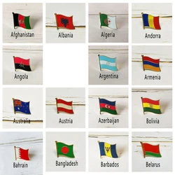 National Flag Metal Lapel Pin Country Badge All the World Argentina Albania Andorra Australia Austria Belarus Bolivia Algeria