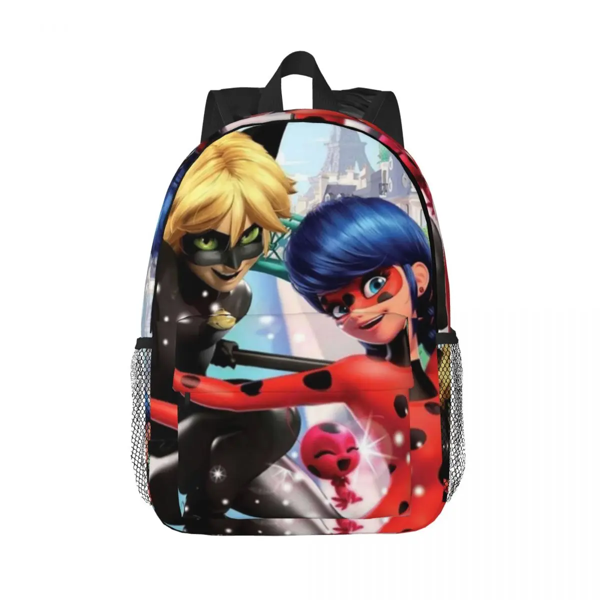 Miraculous Ladybug For Girls Boys Large Capacity Student Backpack Lightweight waterproof Backpack 15inch