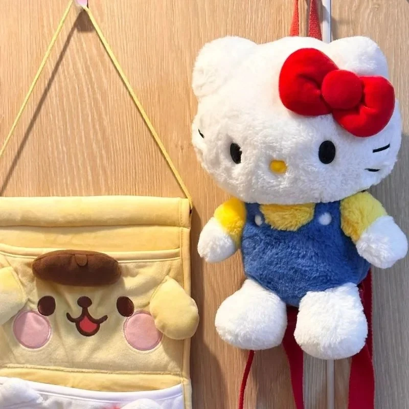 

Cartoon Hello Kitty Sweet Cute Cotton Plush Backpack Fashion Trend Portable Practical Versatile Bag Toy Children Birthday Gift