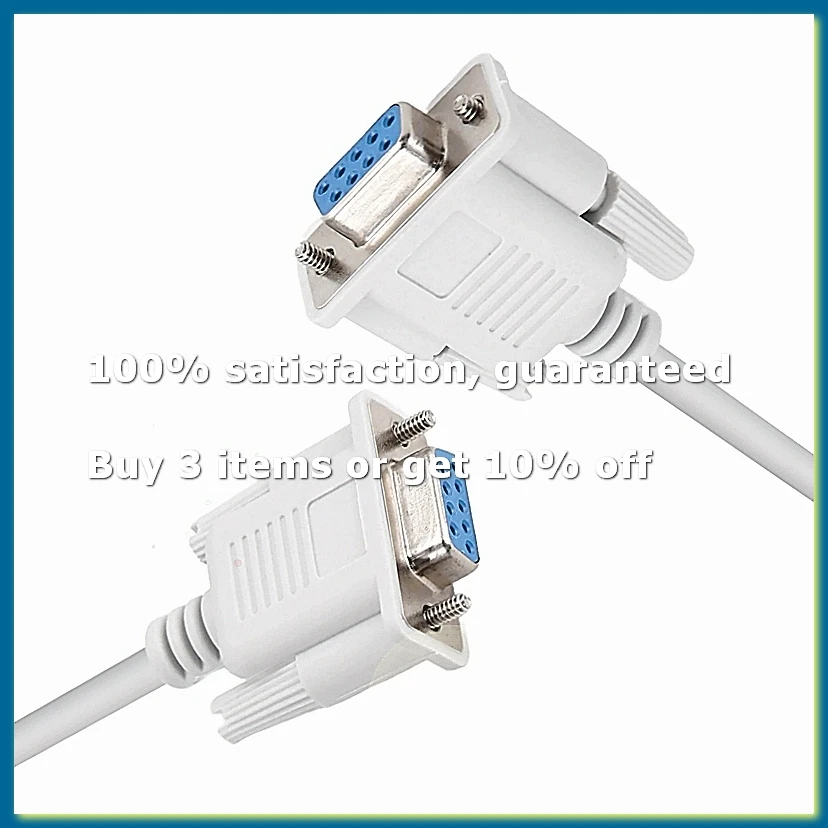 5ft F/F Serial RS232 Null Modem Cable Female to Female DB9 FTA Connection 9 Pin Data COM Cable Converter PC Accessory 1PC