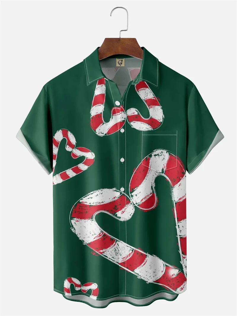 

Мужские рубашки с Рождеством и ярким графическим принтом, рубашка с короткими рукавами и лацканами, топы, мужские повседневные рубашки на пуговицах, рождественские рубашки унисекс