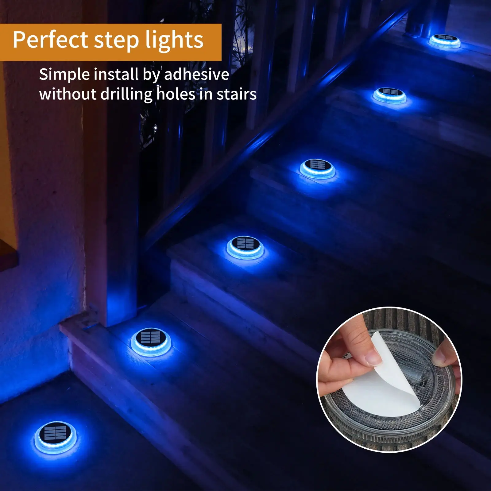 Imagem -05 - Impermeável Led Solar Deck Lights Outdoor Step Lights Ip68 Apto para Trilhos Escadas Quintal Pátio Caminho Garagem Pcs