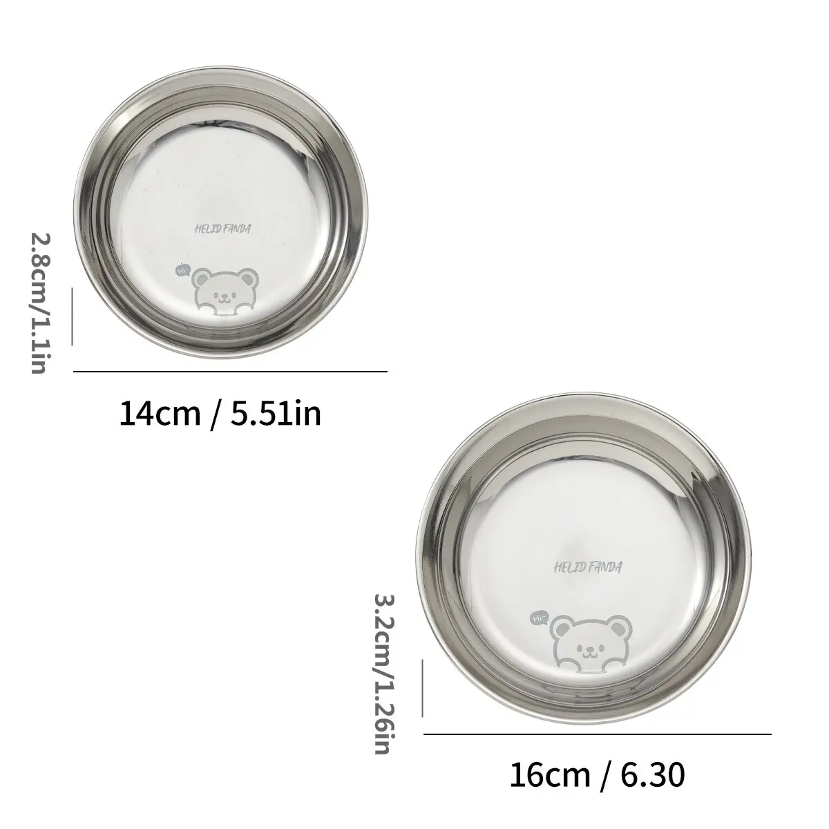 WORTHBUY 304 Stainless Steel Round Plate Camping Dish Rust-Proof Stackable Food Serving Plate Kid Dining Disc Kitchen Tableware