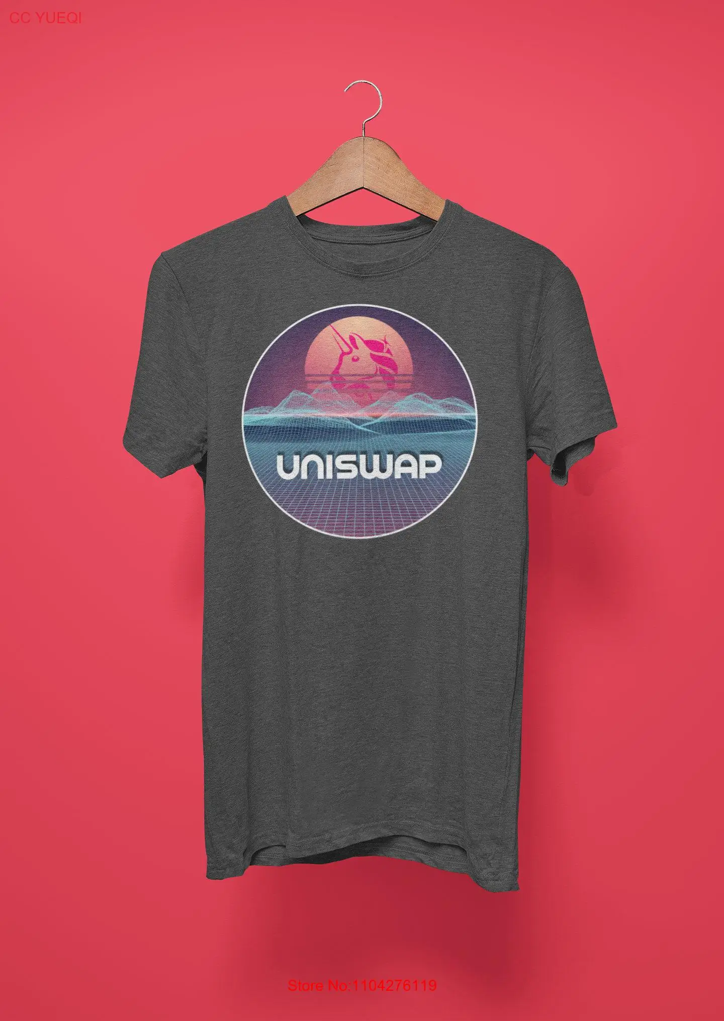 Uniswap Space Sunset T Shirt Cryptocurrency Crypto UNI GifT long or short sleeves