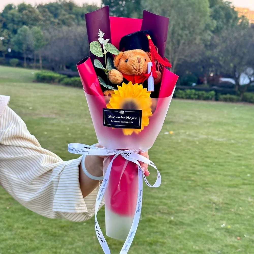 

Bouquet Decoration Graduation Bear Bouquet Plush Bear Lovely Bear Plush Bouquet Elegant Cartoon Doctoral Bear Toy Birthday Party