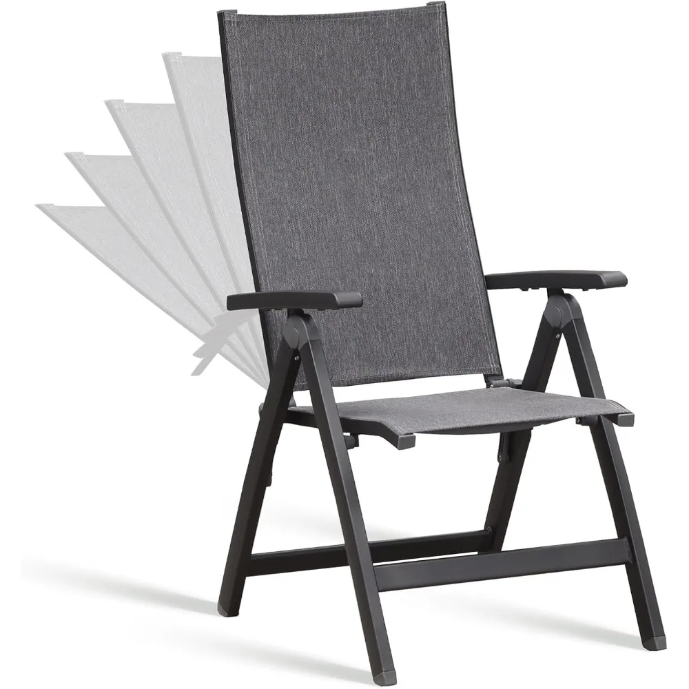 

Folding Chair, Indoor & Outdoor Balcony, Patio Porch, Garden Lawn, Pool, for Comfortable Black Foldable Chairs
