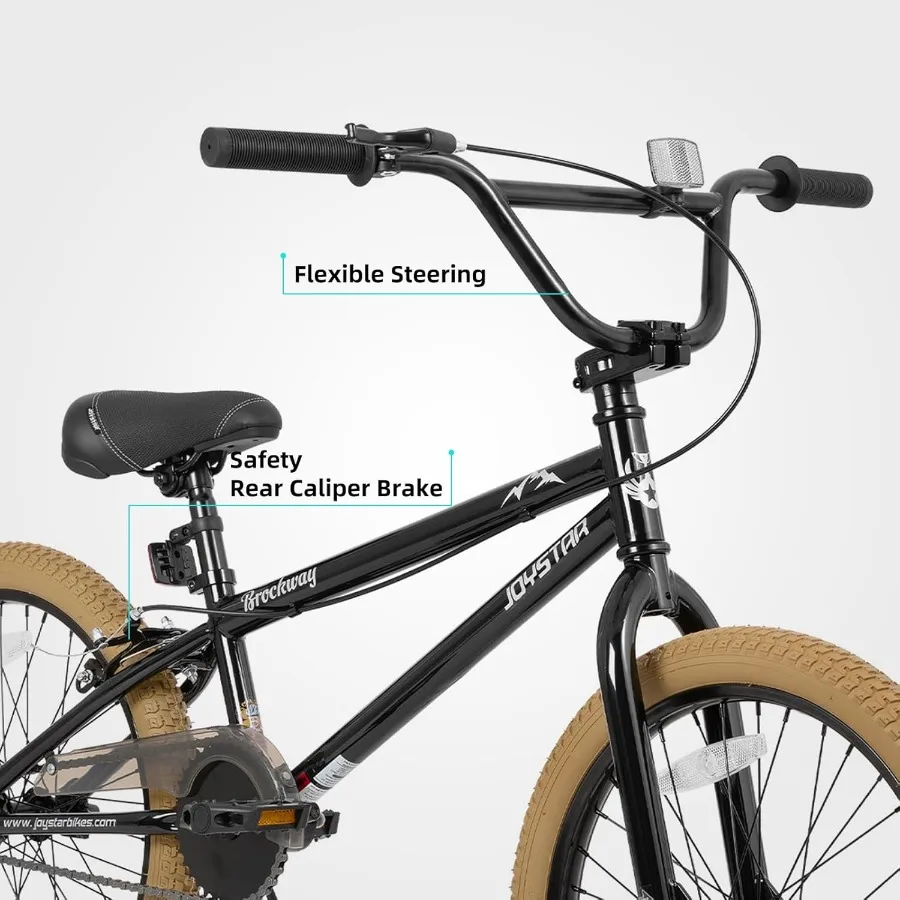 دراجات Brockway Freestyle BMX 20 24 دراجة للأولاد والبنات بعمر 614 عامًا وراكبي الدراجات على المستوى المبتدئ مع أوتاد متعددة الألوان I