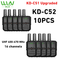 10PCS  WLN KD-C52 Mini Handheld Transceiver  UHF400-470MHz  Two Way Radio 16CH Walkie Talkie KD-C51 Upgraded