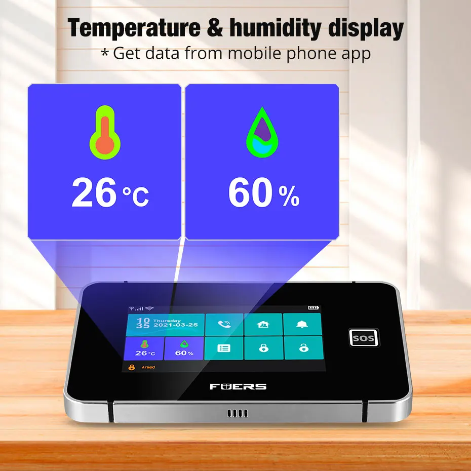 

FUERS 4.3 Inch WiFi Wireless Alarm System For Home Security GSM Home Alarm Kit With Siren Tuya Smart Life PIR Motion Sensors