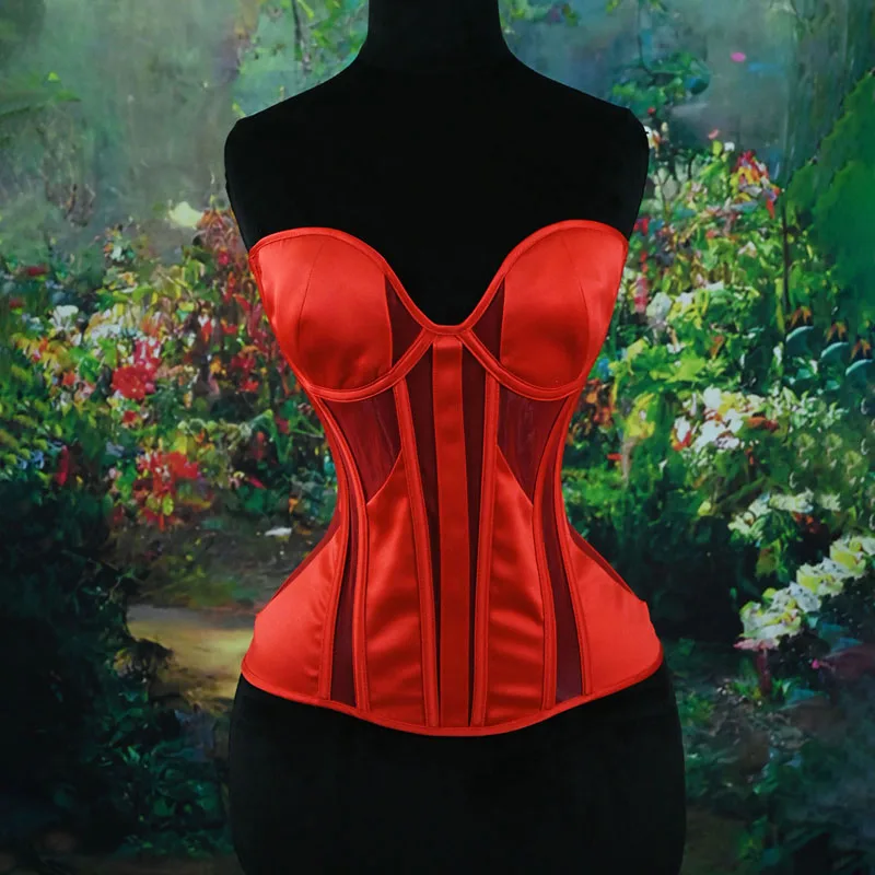 

Сексуальные сетчатые корсеты и бюстье для женщин, топы со стальными костями на шнуровке, утягивающие вечерние свадебные корсеты, формирователь тела, нижнее белье