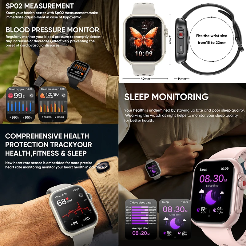 2025 New 1.85 Inch Ultra HD Smart Watch Men For XIAOMI GPS Tracking Bluetooth Call Heart Rate Sports Fitness Women Smartwatches