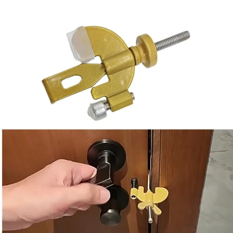 Portable Door Lock Home Hotel Security Door Locker for Travelers Lockdown from inside Bedroom Apartment Essentials 1Pc