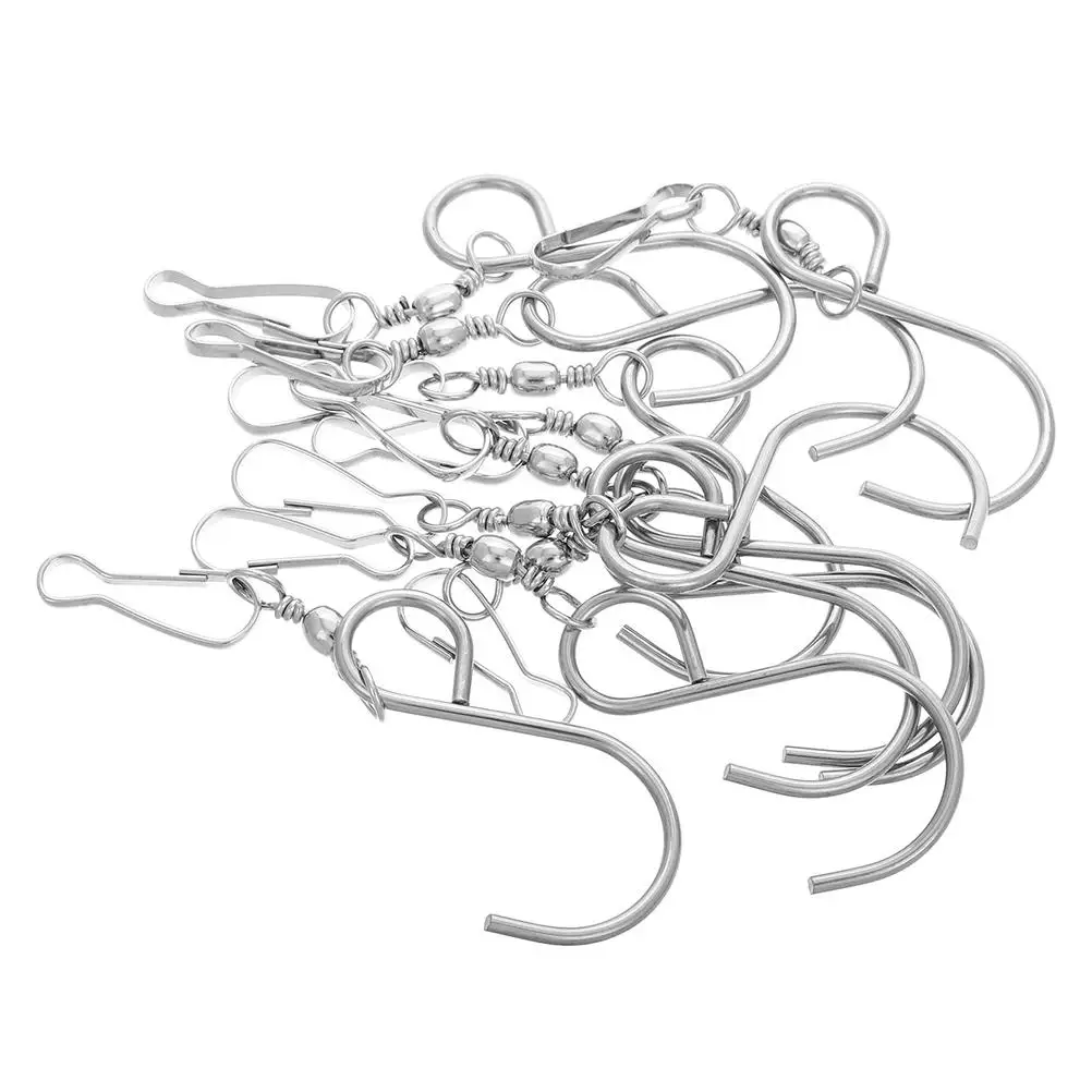 

20 Pcs Swivel Hook Clip Wind Spinner Hooks Chime Stainless Steel Hanging Basket Spinners Parts