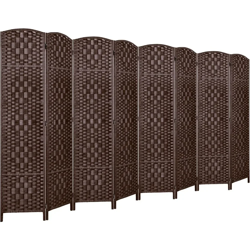 

Room Divider Privacy Screen 15.7" Room Dividers and Folding Privacy Screens 8 Panel Brown Room Divider Wall 6FT Tall Partition