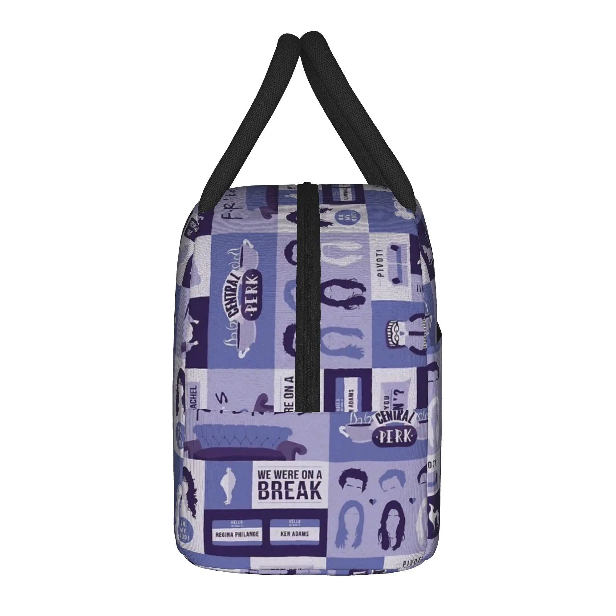 Cartoon Friends TV Show Insulated Lunch Bag Portable Central Perk Meal Container Cooler Bag Tote Lunch Box Food Storage Bags
