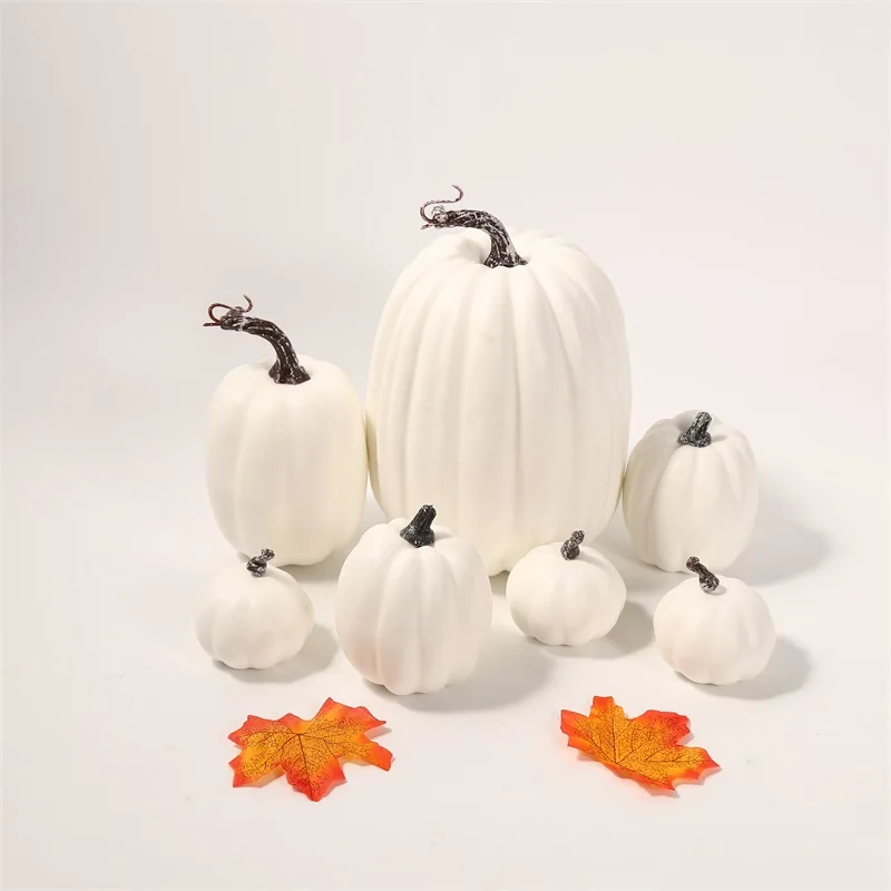 7PCS Simulation Pumpkin Artificial Pumpkin Halloween DIY Craft Decoration Party Wedding Autumn Harvest Fake Pumpkin Decoration