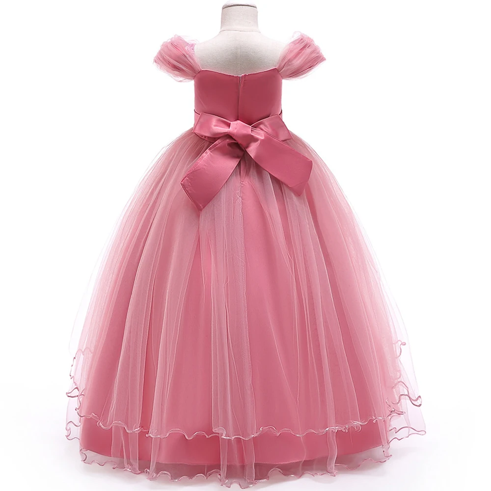 Teenager Girl Flower Bridesmaid Dress Party Kids Clothes For Children Costume Lace Wedding Princess Formal Evening Vestidos