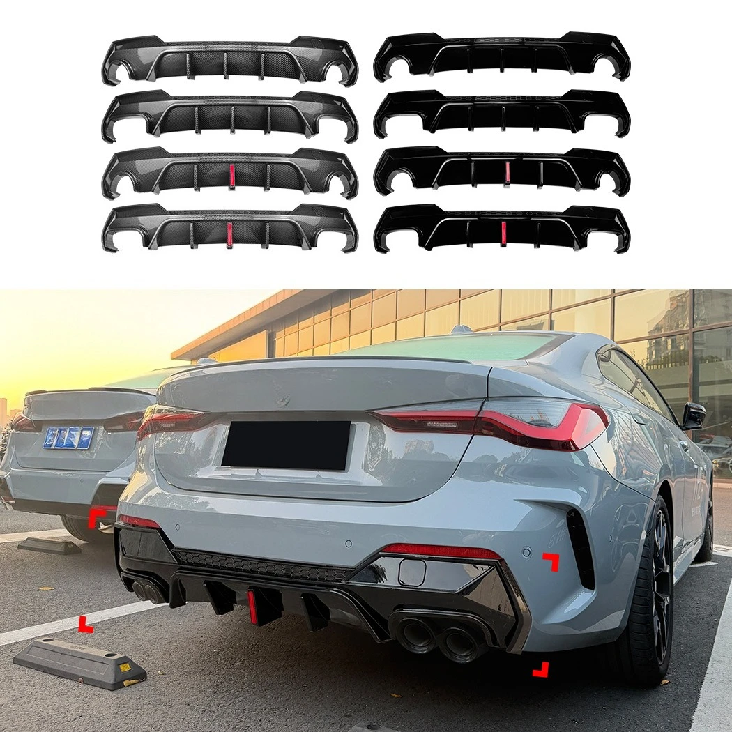 Rear Bumper Lip Spoiler Diffuser For BMW 4 Series G22 G23 MSport 2020+ Exterior Styling Tuning Parts Car Accessories Upgrade