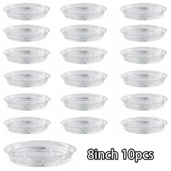 10pcs Flower Pot Mat Garden Plant Saucer Drip Tray Round Pot Base Clear Snack Container Snack Container Desktop Trash Storage