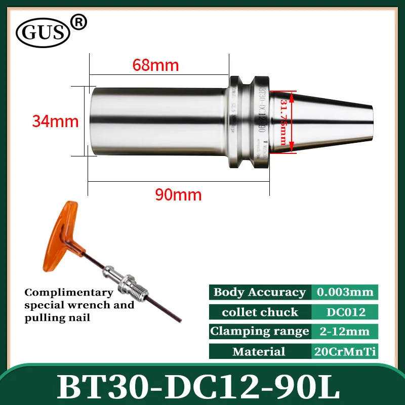 BT30 BT40 BBT40 Tool Holder DC Collets Pull Back DC4 DC6 DC8 DC12 High Precision Chuck for CNC machining center lathe tools