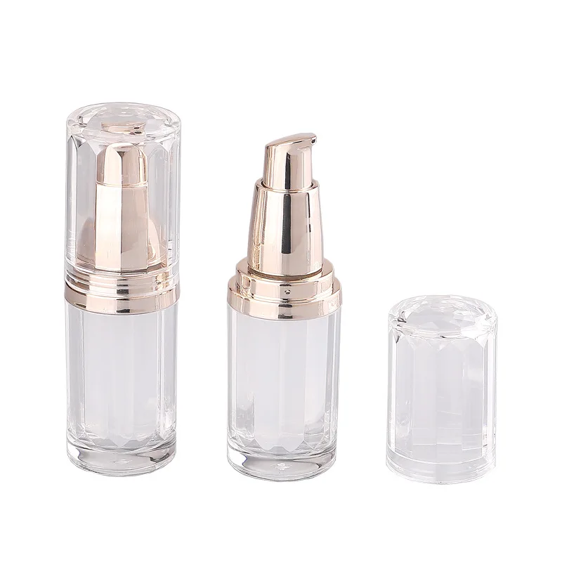 50Pcs 10ml Empty Acrylic Press Pump Bottles Liquid Foundation Bottle Cosmetic Makeup Vials Containers for BB/CC Creams Lotion