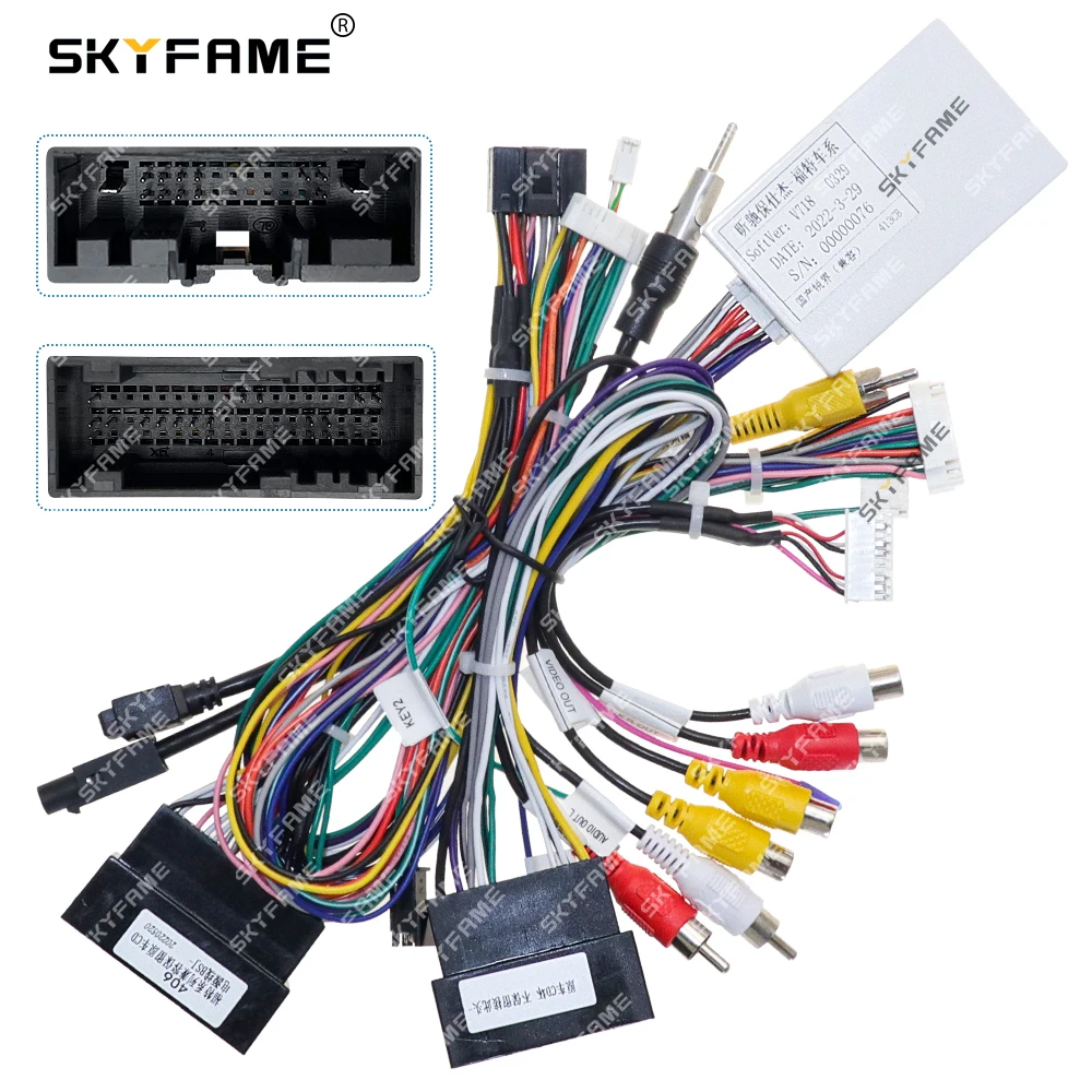 

SKYFAME Car 16pin Wiring Harness Adapter Canbus Box Decoder Android Radio Power Cable For Ford Edge