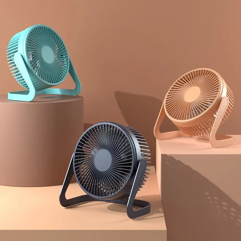 Ventilateur de bureau USB 5 pouces, rotatif à 360 °, mini ventilateur électrique portable réglable, refroidisseur d'air muet d'été pour le bureau à domicile