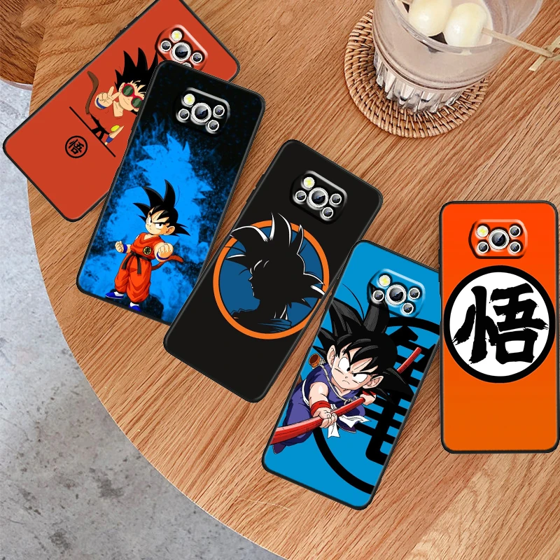 Anime D-Dragon Ball Z Son Goku For Xiaomi Mi Poco X6 F5 F4 F3 F2 X5 X4 X3 M6 M5 M5S M4 M3 Pro GT NFC 5G Black Phone Case Cover