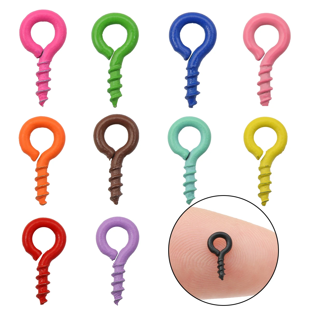 50-100Pcs/lot 4*8mm Colorful Small Tiny Mini Eye Pins Eyepins Hooks Eyelets Screw For DIY Jewelry Making Supplies Accessories