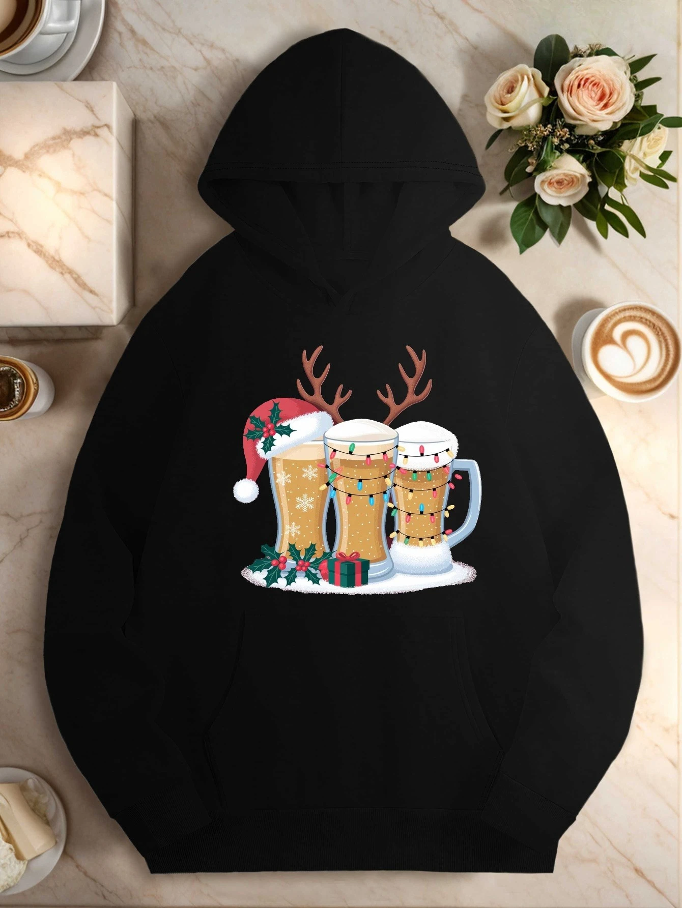 

Men's and Women's Plus Size Print Top, Loose Casual, Soft, Comfortable and Breathable, Outdoor Sports Loose Pullover Hoodie