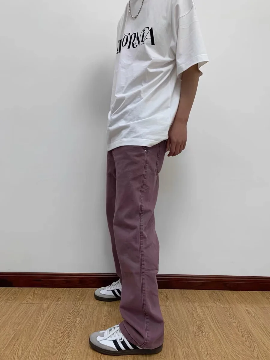 

Четыре сезона, новые американские уличные прямые брюки в стиле хип-хоп, мужские свободные повседневные универсальные джинсы в стиле ретро для пар