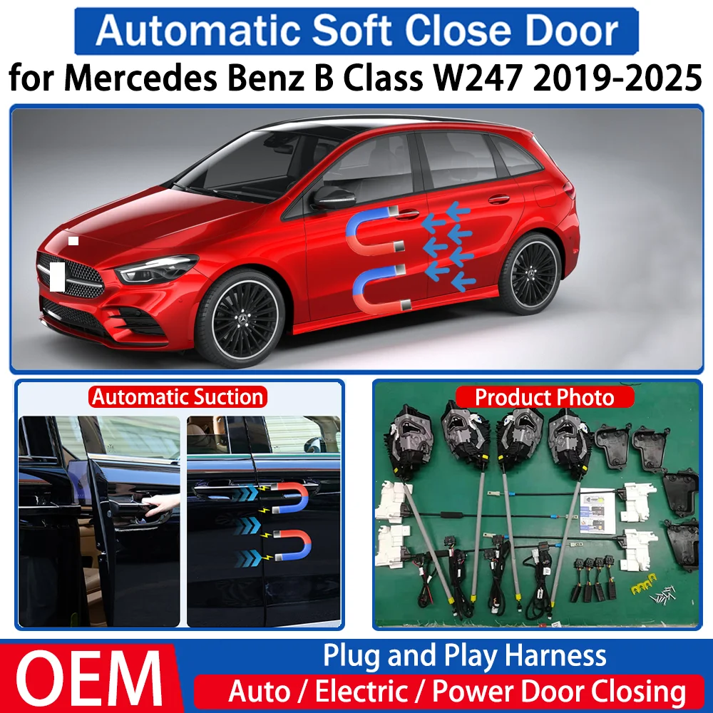 

ZJCGO for Mercedes Benz B Class W247 2019-2025 OEM Car Automatic Soft Close Door Electric Suction Kit Auto Power Closing System