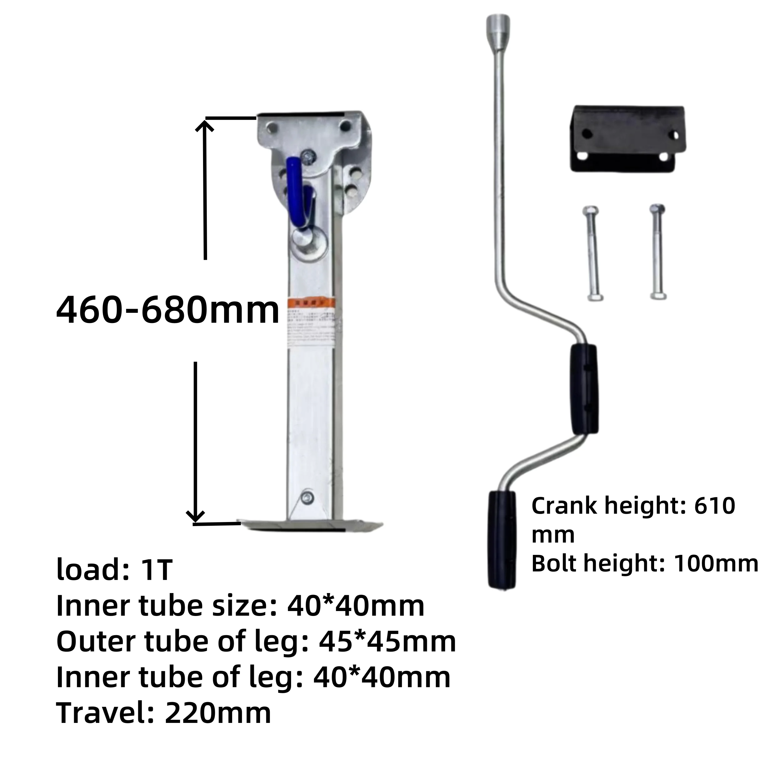 New GO TRAILER Heavy Duty 1T Trailer Jack Stabilizer 180 Adjustable Roll Angle Square Design For Motorhomes & Trailers