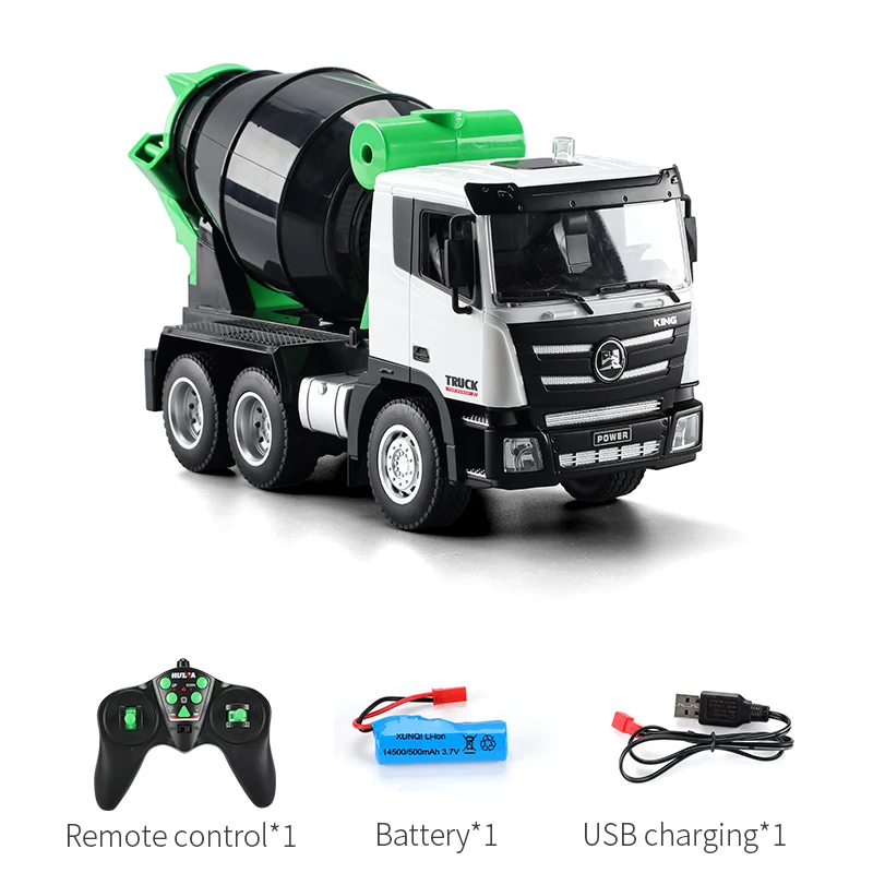 Huina 1557 1:18 Nine-Channel Remote Control Mixer Trucks Electric Engineering Truck For Boys Birthday Gifts