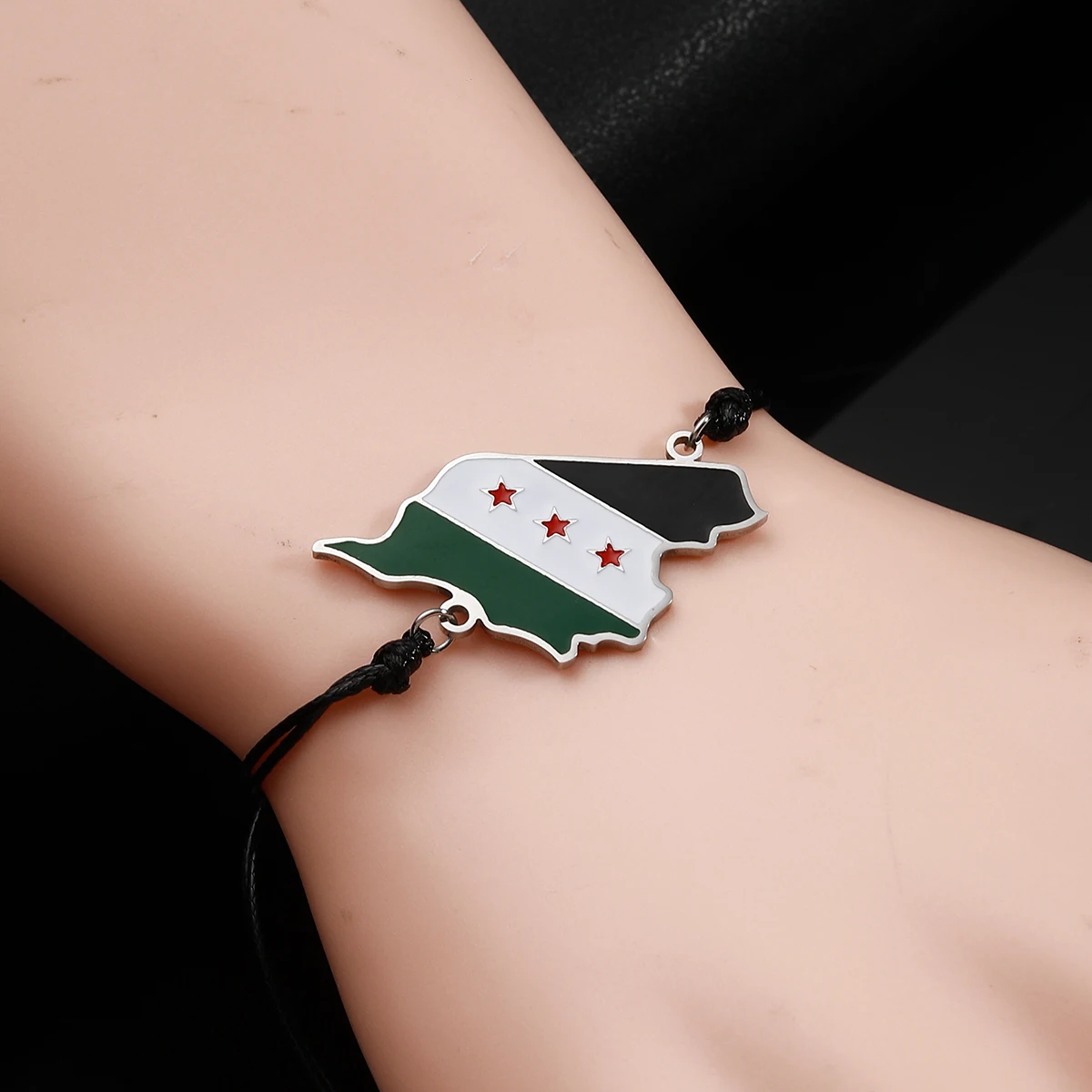 Syria Map Flag Charms Bracelet Syrians Rope Chain Jewelry