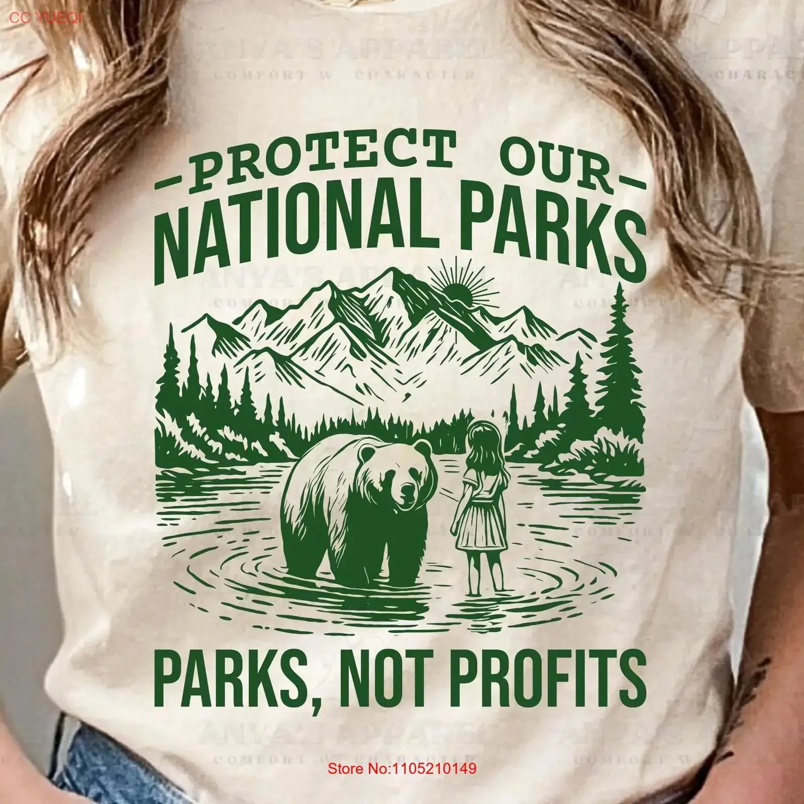 Proteger nuestros parques nacionales camiseta amante del parque Granola chica actividad ambiental sobre el lucro respeto la vida silvestre Local Casual