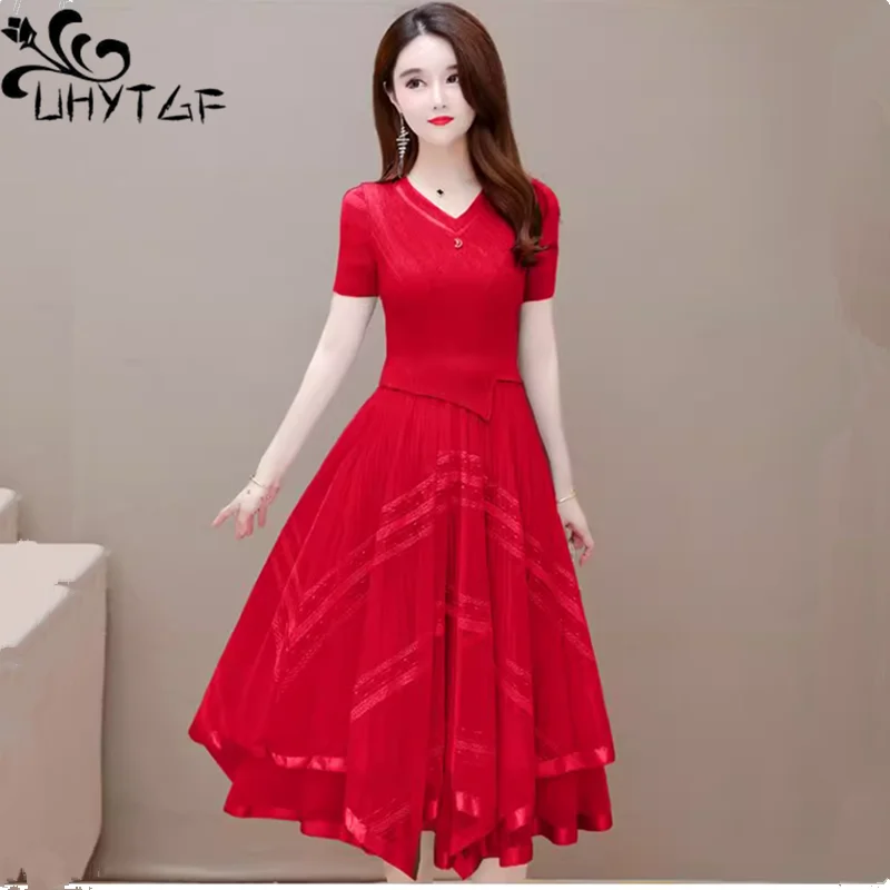 2024 Summer New Women's Vestidos Temperament Age Reduction Appear Thin Lady Dress Popular Comfortable Over The Knee Ladies Dress