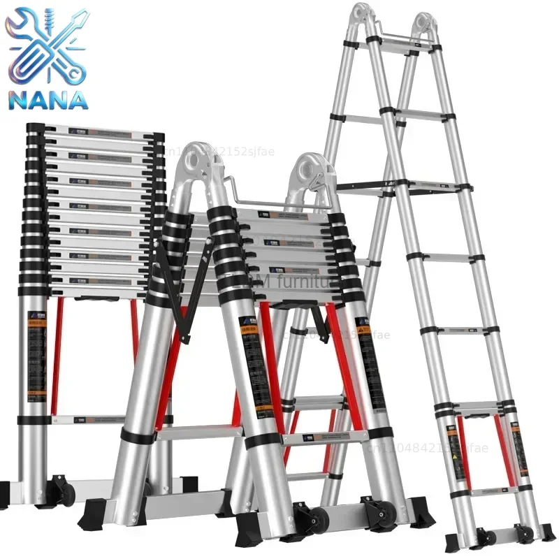7 Meter Telescopic Ladders Portable Folding Aluminium Ladders Multipurpose Household Step Stair Engineering Staircase for Home