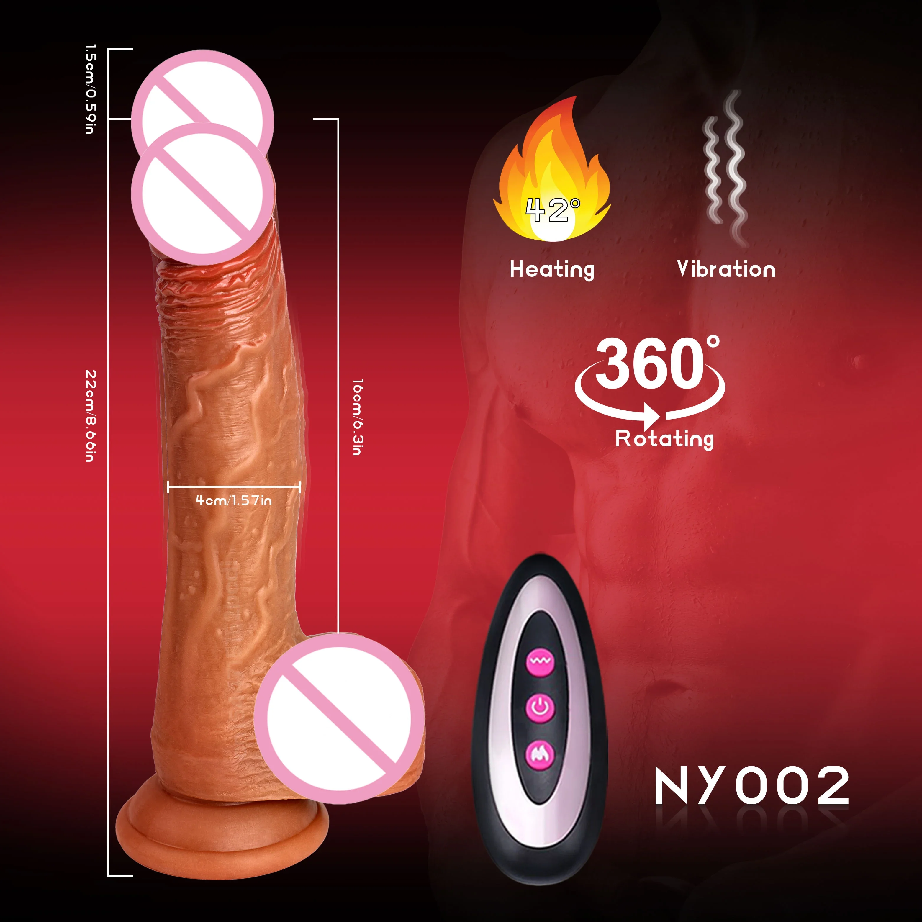 Dildo Vibrator Wireless Remote Control Realistic Heated Big Penis Female Masturbator Vaginal Masturbator Sex Toys for Women