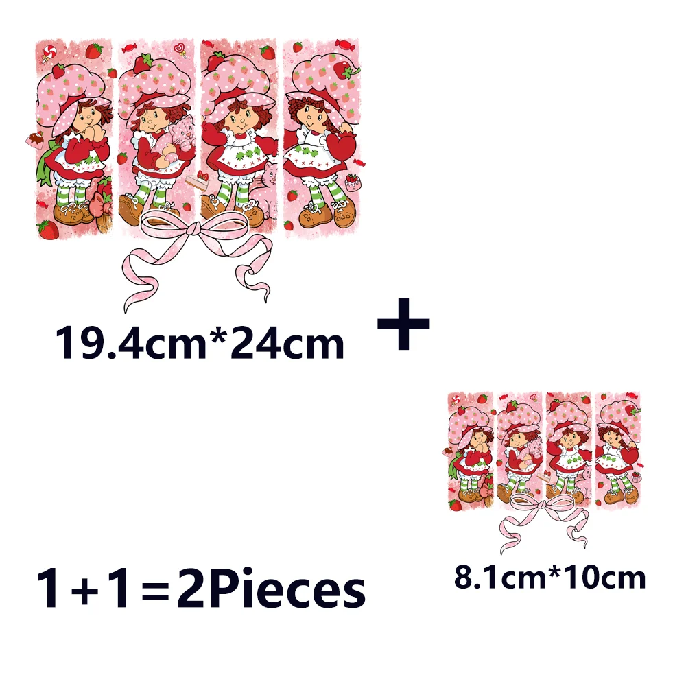 Erdbeere Shortcake Eisen auf Patches Bügelanwendungen für Kleidung Wärme Thermotransfer T-Shirt Aufkleber Zubehör individuell – Detail 3