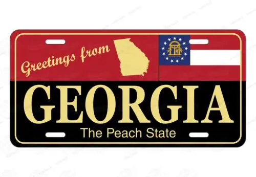 Georgia Peach Greetings from Souvenir License Plate Auto ATV Motorcycle Bicycle