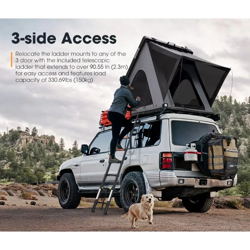 

Easy Setup Aluminum Hardshell Car Rooftop Tent Waterproof Lightweight Roof Top Tent for 4x4 Offroad Camping Overlanding
