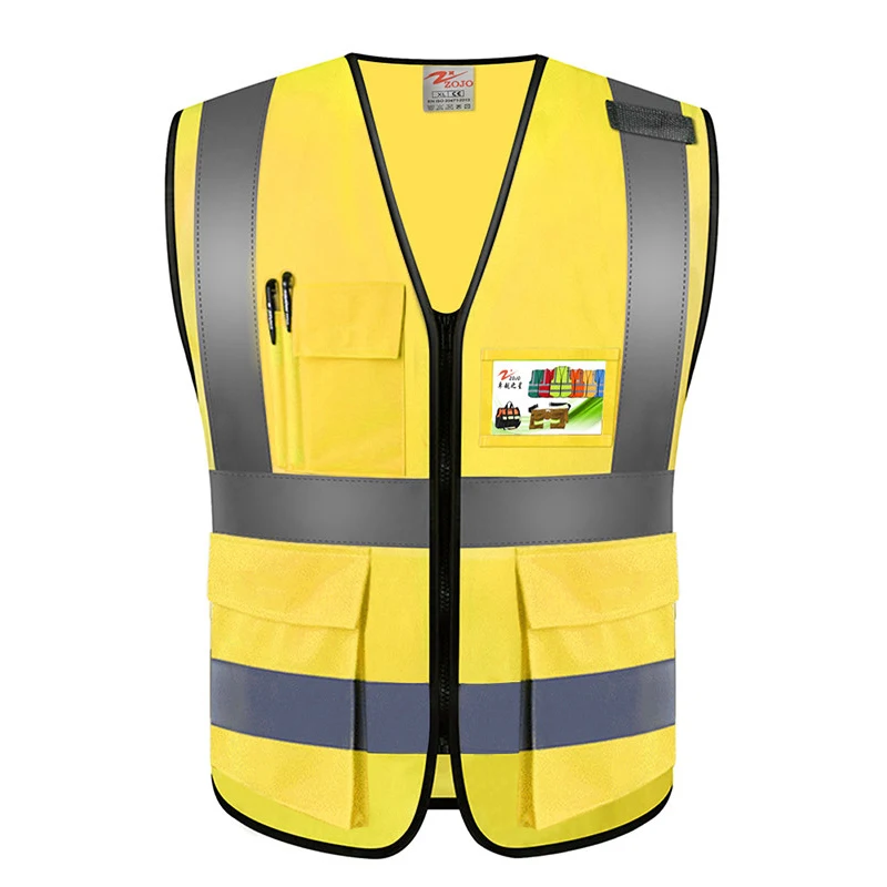 Imagem -05 - Colete de Segurança de Alta Visibilidade com Bolsos Dois Tons Workwear Colete Reflexivo para Trabalhos ao ar Livre Ciclismo Jogging Andando Esportes