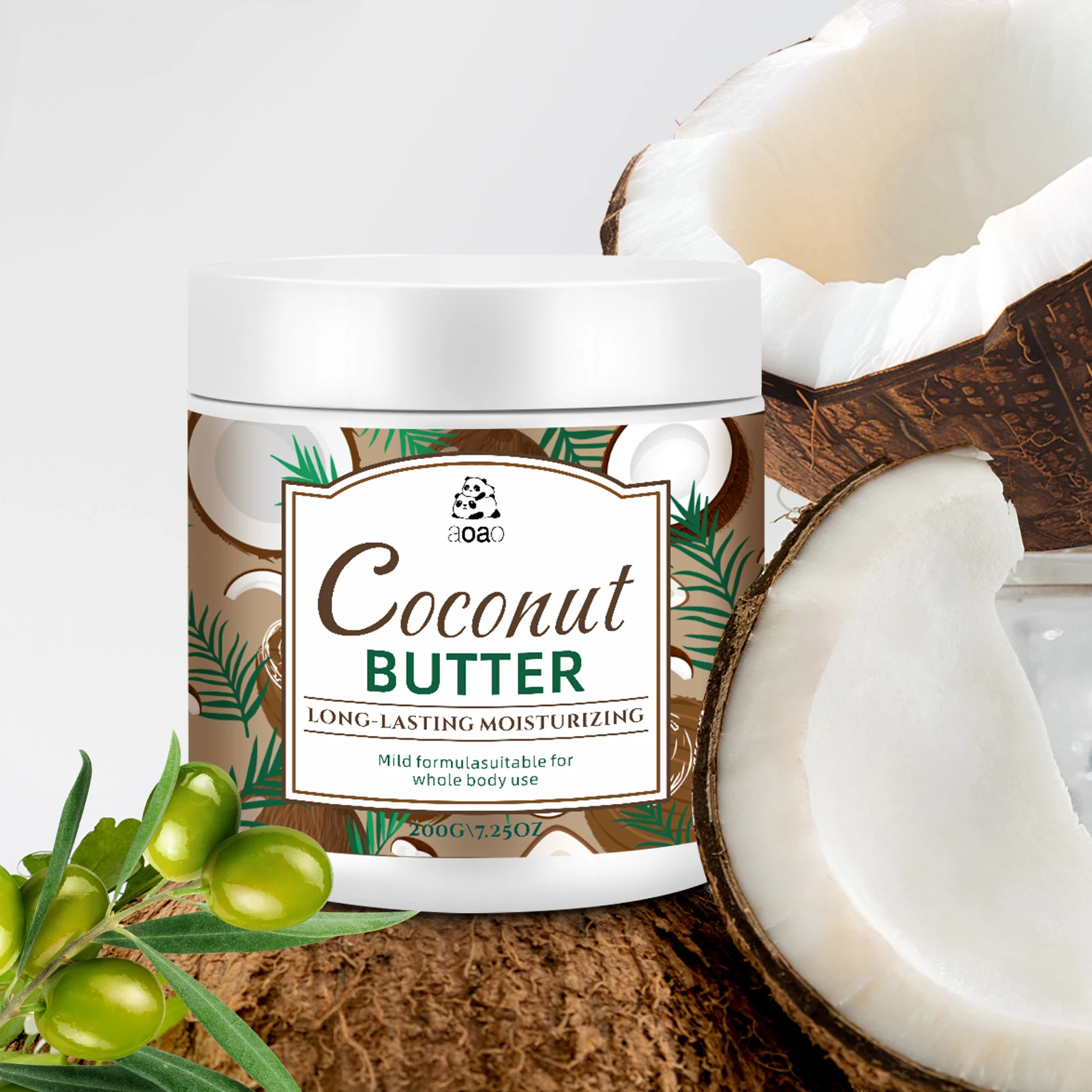 Honey Coconut Body Butter for Long-lasting Moisture Nourishes Dry Skin, Suitable for Face, Body, and Hands.