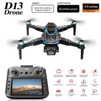 Nuevo Dron D13 4K profesional tres cámaras HD con pantalla grande 5G WIFI FPV Dron flujo óptico sin escobillas Hover plegable Quadcopter