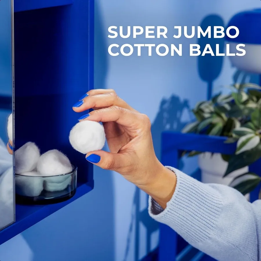 Qtips er Jumbo Cotton Balls for Beauty First Aid and Baby Care 100 Thick Cotton 100 Count Pack of 2